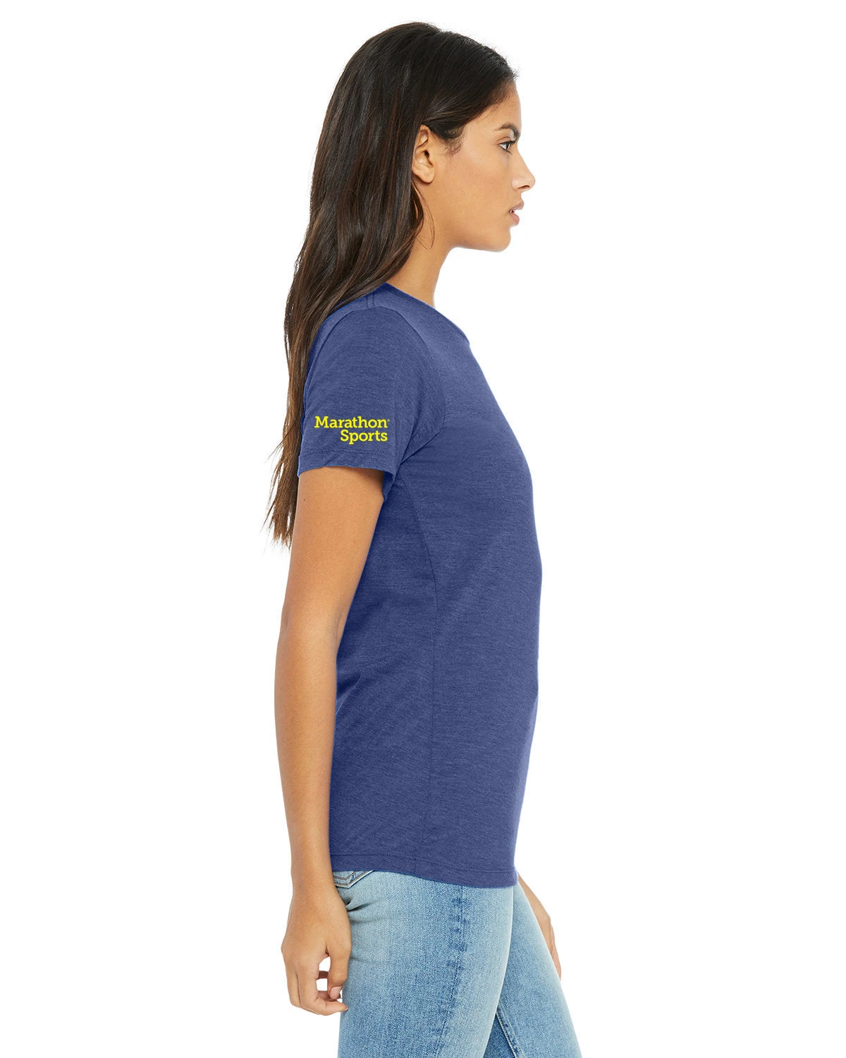 Women's RUN BOS Relaxed Triblend Short Sleeve Tee (TS-RUNBOS-6413) - Image 4