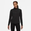 Nike Women's Therma-Fit One Long-Sleeve 1/2 Zip Top (Plus Sizes) - Black (DN2239-010)