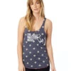 Women's Western Mass Racerback Stars And Stripes Tank - Navy Blue (RUNWEST-AA1927P-S)