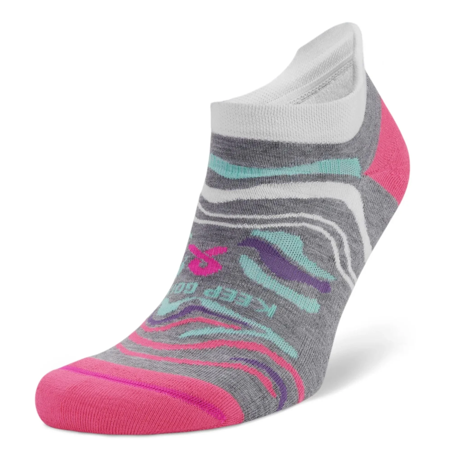 Balega Women's Grit And Grace Be Brave Keep Going Running Socks - Mid Grey (7495-0339) - Image 2